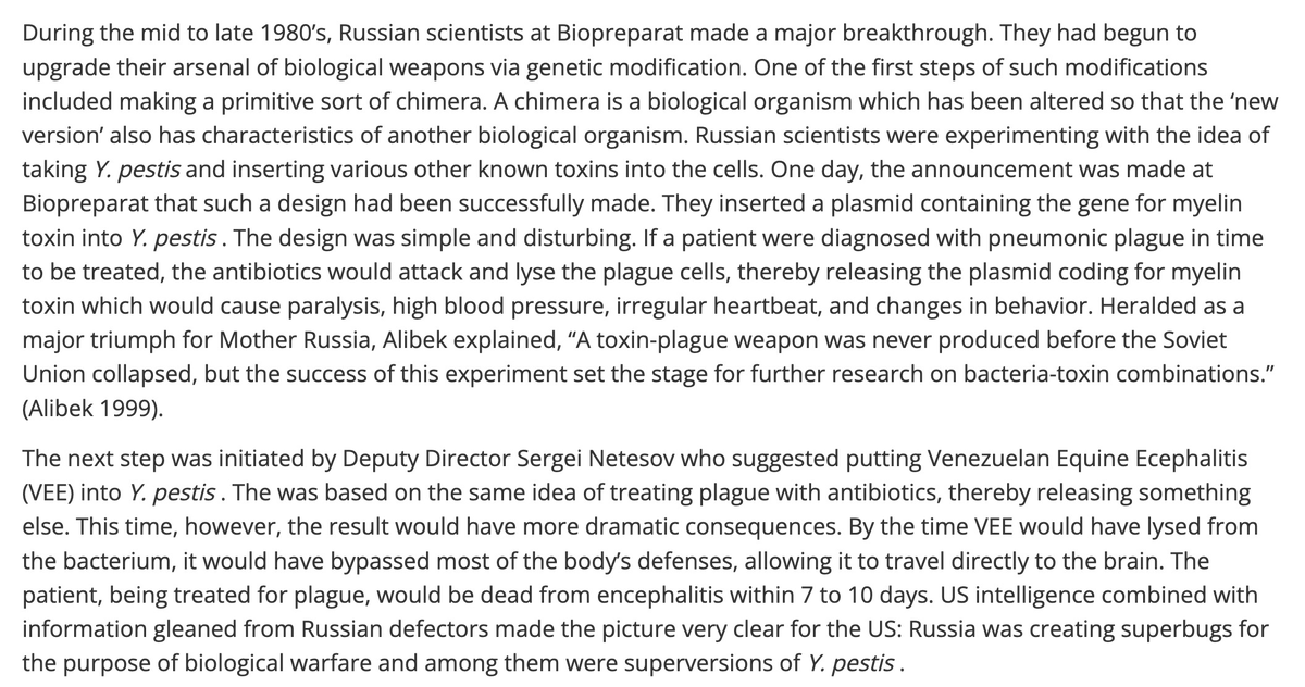 arpitrage's tweet photo. This Russian lab leak points out how dangerous these facilities are, even without AI and even if this incident doesn't escalate further.

A long history of Russian programs to study and weaponize the plague. 

https://t.co/AdeRcvAE7a

https://t.co/90A4pZ7Vgc https://t.co/inUp7W10Jb