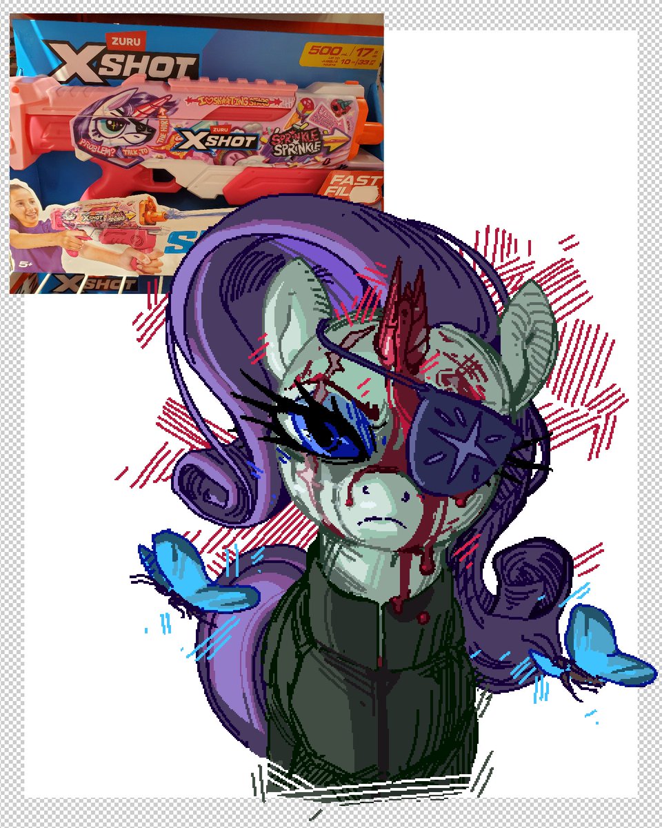MouseuArt's tweet photo. Punished Rarity https://t.co/yLJeifnP7s