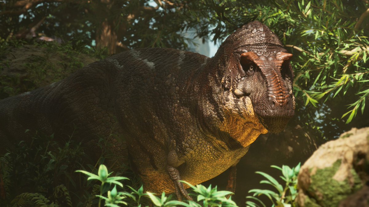 McgintyCameron's tweet photo. Just some in game shots of the Sue variant taken by Crayotic I must say what a chonker of a rex @Claymore_Art did some evil shapekeys to give it more bulk which has came out real nice anywho that's all for now have a good one 

#arkmodding https://t.co/Ty5gYubQko