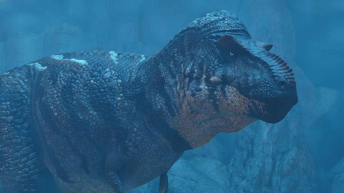 McgintyCameron's tweet photo. Just some in game shots of the Sue variant taken by Crayotic I must say what a chonker of a rex @Claymore_Art did some evil shapekeys to give it more bulk which has came out real nice anywho that's all for now have a good one 

#arkmodding https://t.co/Ty5gYubQko