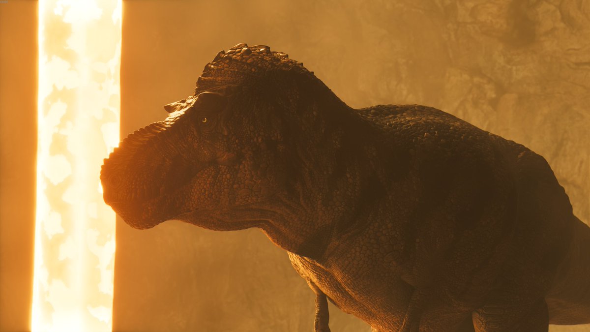McgintyCameron's tweet photo. Just some in game shots of the Sue variant taken by Crayotic I must say what a chonker of a rex @Claymore_Art did some evil shapekeys to give it more bulk which has came out real nice anywho that's all for now have a good one 

#arkmodding https://t.co/Ty5gYubQko
