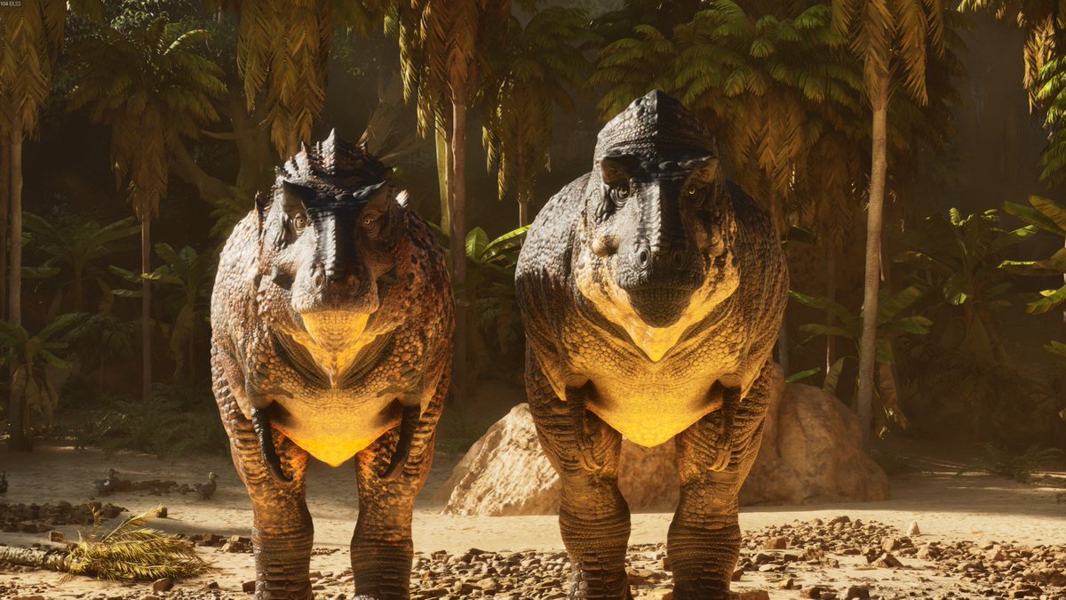 McgintyCameron's tweet photo. Just some in game shots of the Sue variant taken by Crayotic I must say what a chonker of a rex @Claymore_Art did some evil shapekeys to give it more bulk which has came out real nice anywho that's all for now have a good one 

#arkmodding https://t.co/Ty5gYubQko
