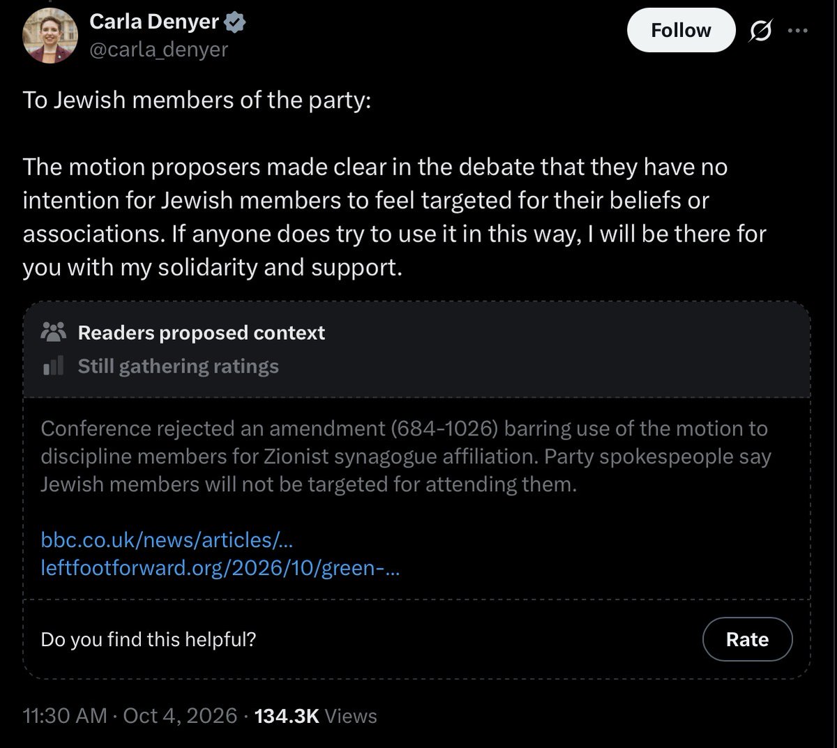 RebeccaTucker85's tweet photo. @carla_denyer The community note says that you’re full of shit. https://t.co/wssXj8XxBs