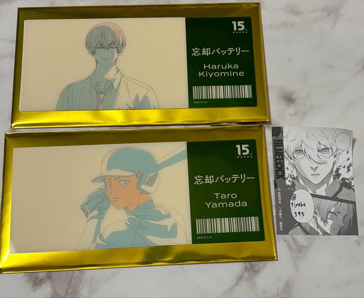 tiyoko345's tweet photo. 【交換】忘却バッテリー MAPPA展 MAPPA EXPO 原画ブラインドチケット風クリアカード  忘バ　クリカ　チケット

譲）クリアカード  清峰　山田

求） クリアカ��ド  藤堂

10/8（木）20時〜池袋手渡しor郵送希望です。お気軽にお声掛けください。 https://t.co/mDFjSLYn2X