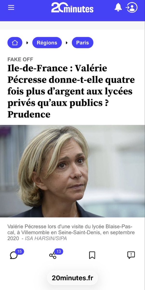 alsatsang's tweet photo. @franceinfo ✋ Ce qu’elle ne vous dit pas : 

« Valérie Pécresse a donné plus d’argent aux 210 lycées privés d’Ile-de-France qu’aux 414 lycées publics. 

Soit plus de 4,6 fois plus d’argent pour les enfants de bourgeois que pour ceux du populo » https://t.co/pxKGcoZPjI