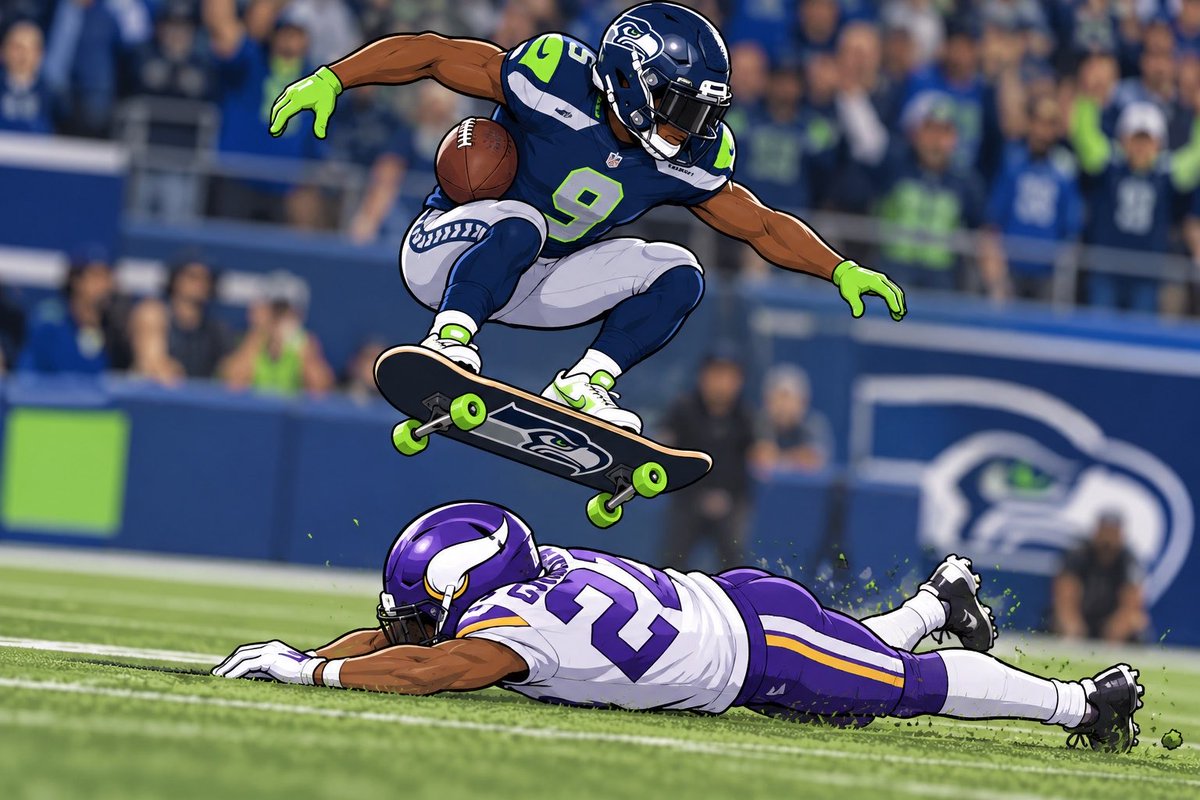 TweetJRETE's tweet photo. @Seahawks Ollie Gordon just ollied over a guy for a touchdown!!! Let’s GO 🛹 https://t.co/2sUkAe5n9k