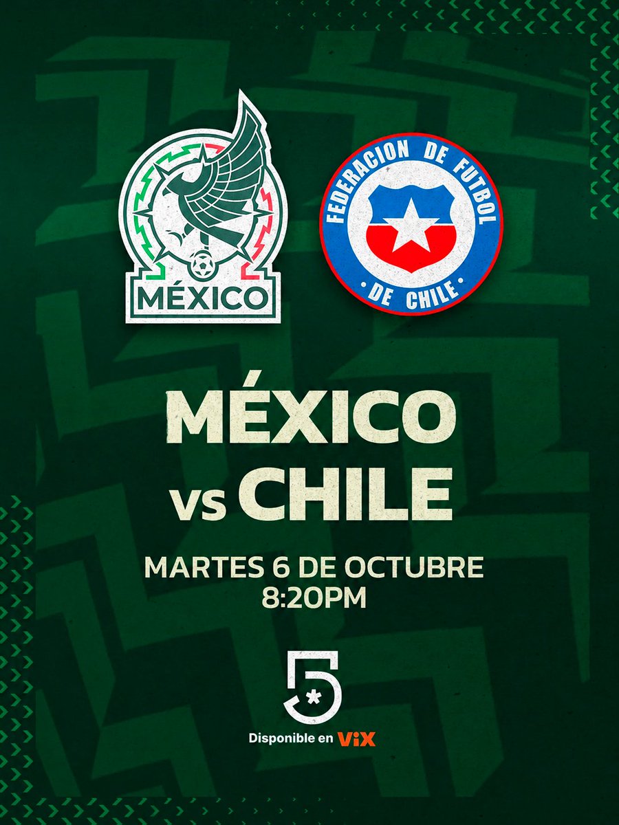 ViXDeportes's tweet photo. 🇲🇽⚽️ MAÑANA tenemos cita con México.

La Selección Mexicana enfrenta a Chile 🇨🇱 en un nuevo capítulo de #LaEraDeRafa 🔥

Nueva ilusión en la casa de nuestra Selección: disfrútalo por @MiCanal5, canal disponible en @VIX 🔥😉 https://t.co/qEKjZbGyoW