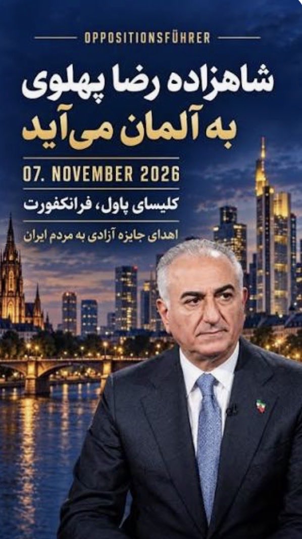 Mah73768340's tweet photo. دیدار ما ۷ نوامبر در فرانکفورت✌️
#KingRezaPahlavi‌ https://t.co/f9mUryNtXU