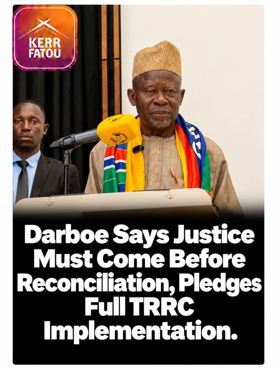 Kerrfatou's tweet photo. Darboe Says Justice Must Come Before Reconciliation, Pledges Full TRRC Implementation.
https://t.co/XYzEuSGqKS https://t.co/c0OWcjKaCC