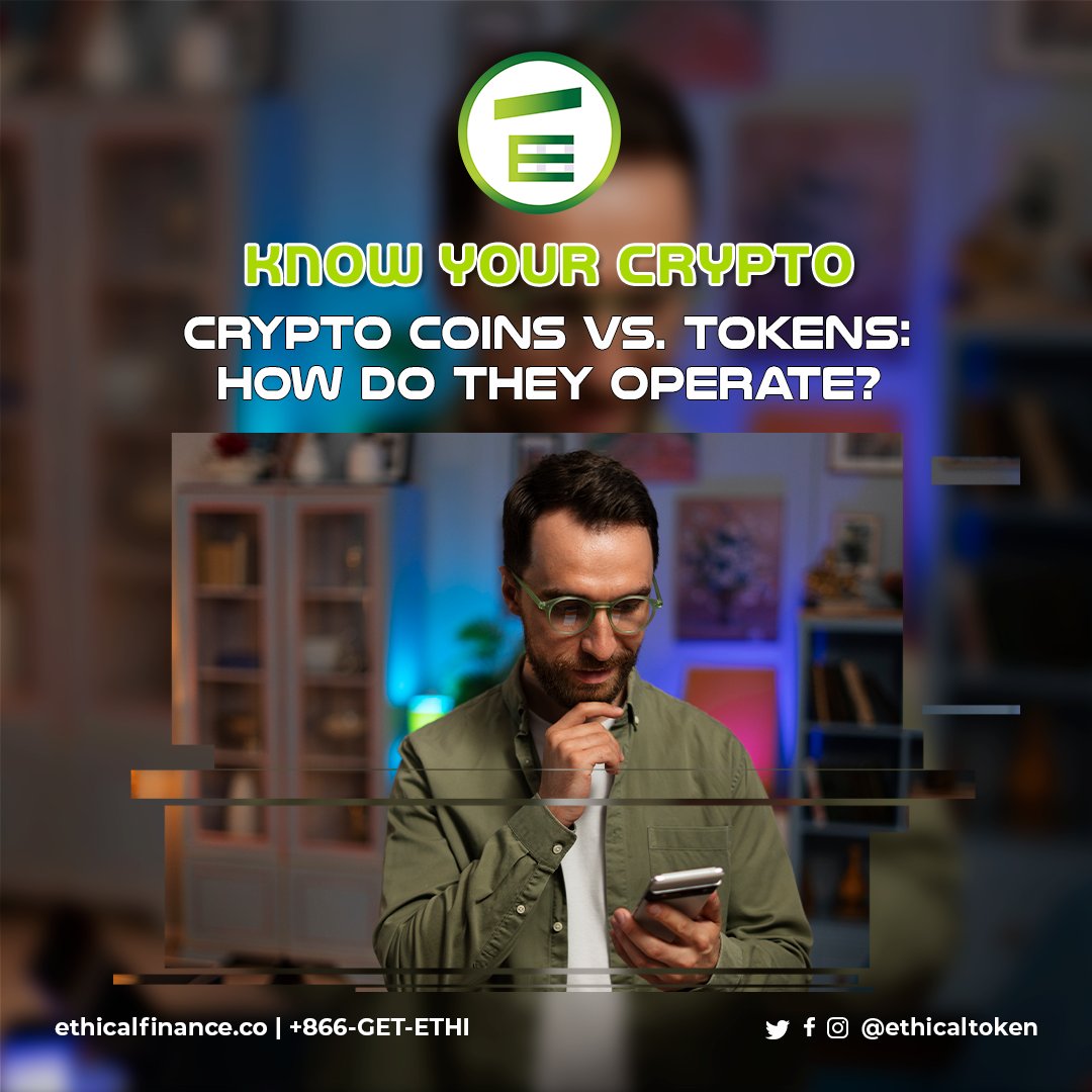 ethical_token's tweet photo. The last point of difference we’ll talk about is their maintenance requirements. Crypto coins need a team of validators or miners to continue operation. Tokens, on the other hand, rely on the blockchain’s infrastructure to operate. https://t.co/usmrkUqfI9