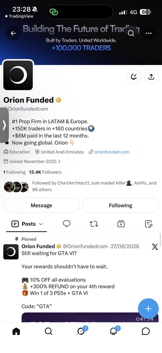MrPiNice's tweet photo. @Soja4508 @OrionFunded @OrionAffiliates @Orionfundedcom @ImaniFx6d @AshFx6j https://t.co/xeRzENaiIR