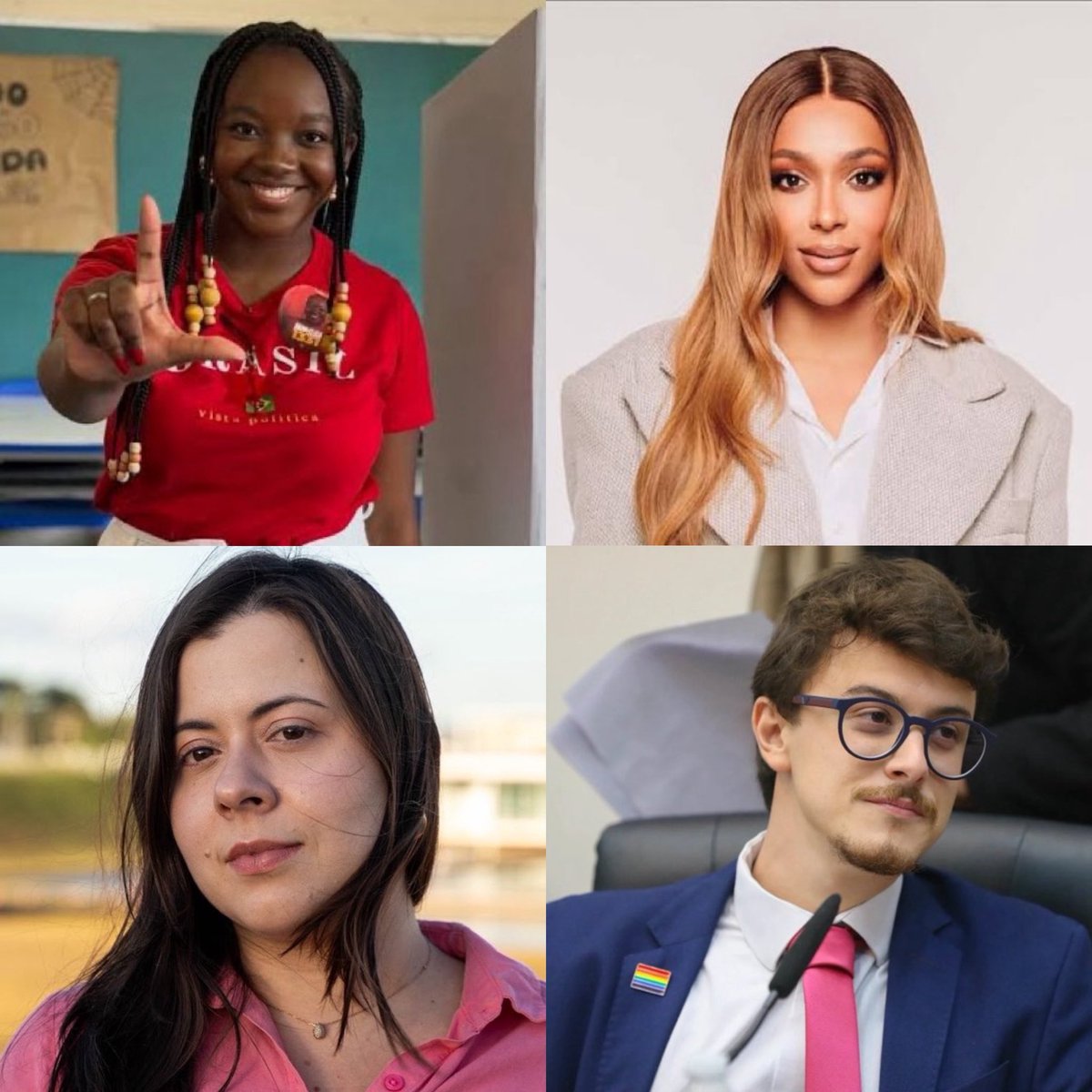 EuJoaoVitorGM's tweet photo. Vai ser Ana Elisa , Érika Hilton , Sâmia Bomfim e Guilherme Cortez contra o Mundo 🌍  #Eleições2026 https://t.co/4g7jikPFv2