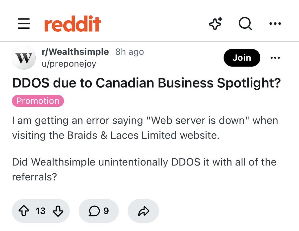 lejeunesimon's tweet photo. We’re sending so much traffic to our small business clients their sites can’t keep up 🫢

If your business isn’t banking with Wealthsimple, you’re missing out. https://t.co/3xrSWLG4l9