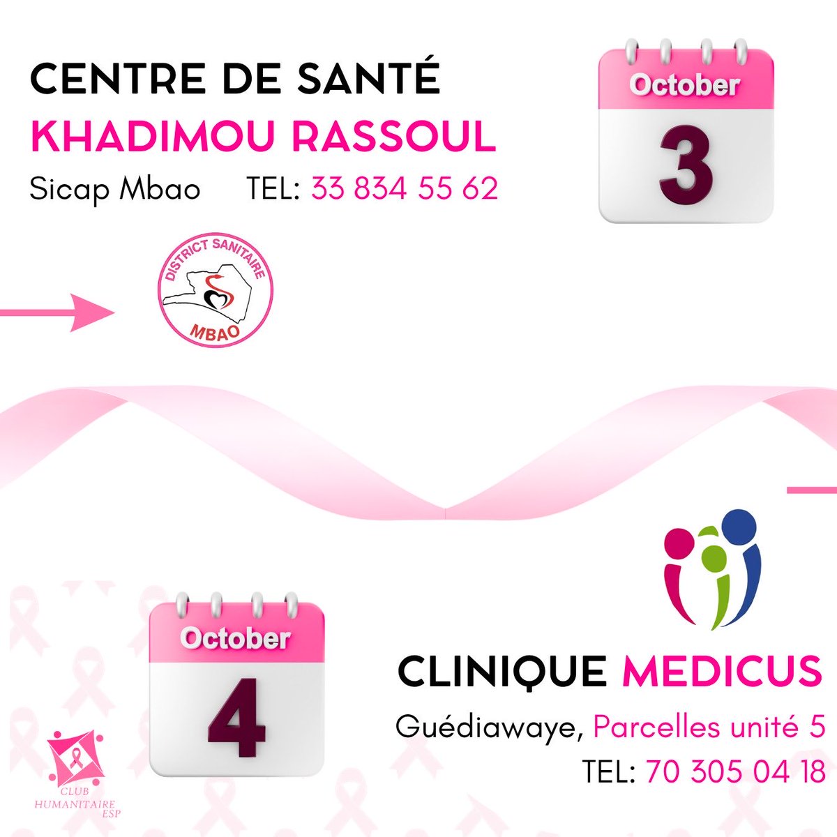 humanitaireesp's tweet photo. Des centres près de chez vous pour faciliter le dépistage. Gratuit ! 🎀 À vos agendas 📅 https://t.co/0VqS7mNFw5