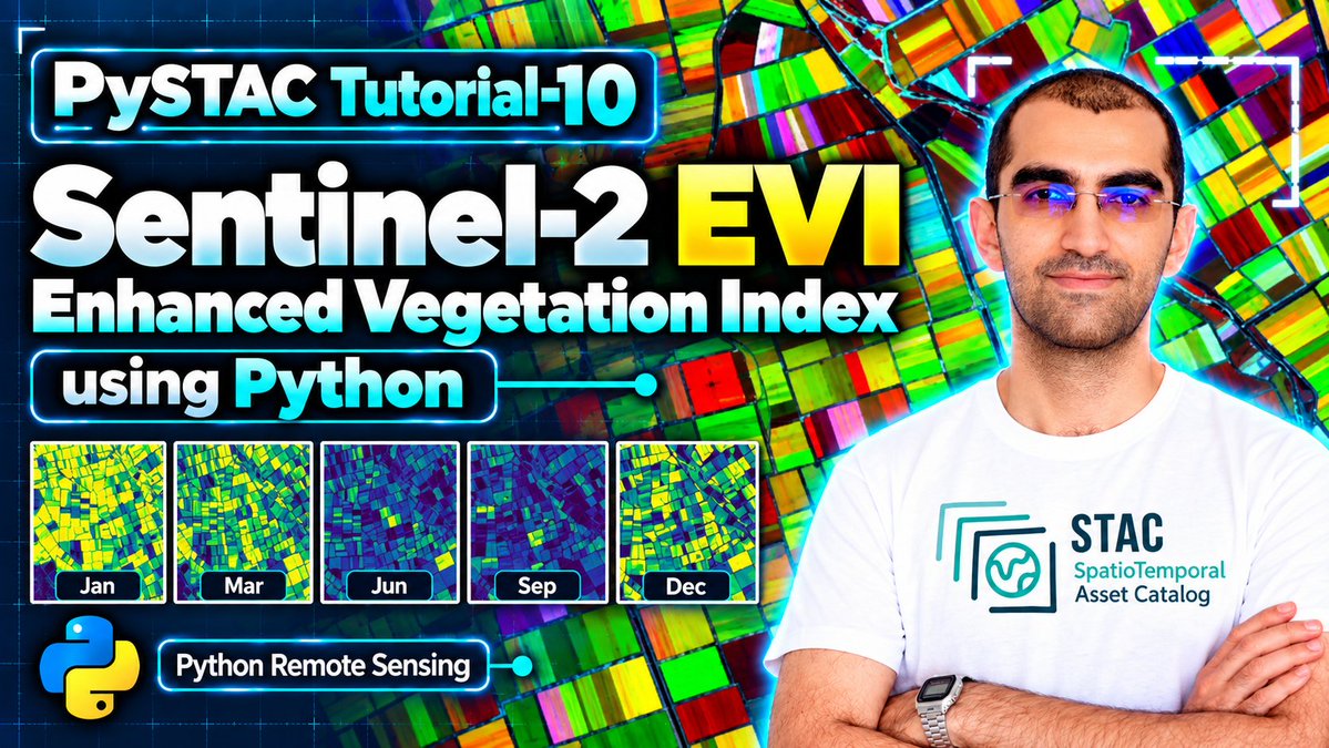 Enginn3r's tweet photo. PySTAC Tutorial-10 Published: Sentinel-2 Enhanced Vegetation Index (EVI) in Python
https://t.co/k8bGUv8u6J
#PySTAC #Sentinel2 #EVI #Python #RemoteSensing https://t.co/uInNHIb1qi