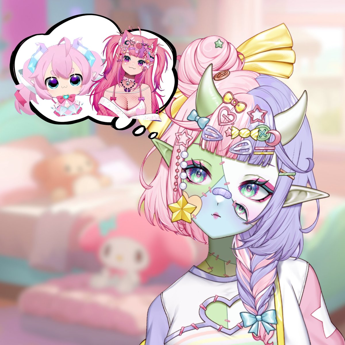chuutie's tweet photo. ‼️Vtubers! I have a question for you ‼️

What would YOU do, if one of your oshis followed you? and which of them would you rant and rave about if they did follow you?

I think I would go crazy and foam at the mouth if I ever saw a follow from Ironmouse or Chibidoki. They're two of my biggest inspirations, and they are both just awesome creators! 🩷