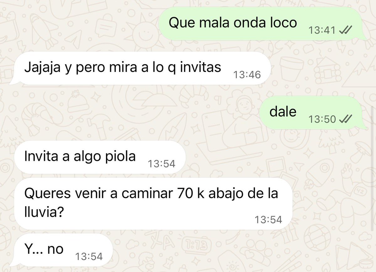 chiniescobar's tweet photo. cuando le propuse peregrinar a mi mejor amigo el año que viene: https://t.co/tjA6Xx2OTb