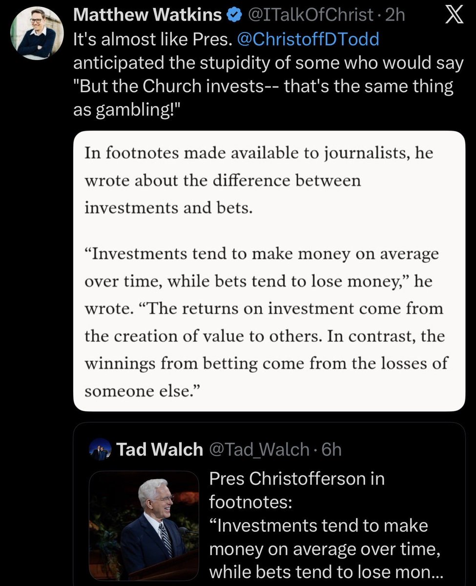 ldsabuse's tweet photo. “In the footnotes…” 🤣

“Tend to…”

This is called “justification” for those watching. “Our form of gambling is socially acceptable” is the message here. https://t.co/4yKUbUYZhe