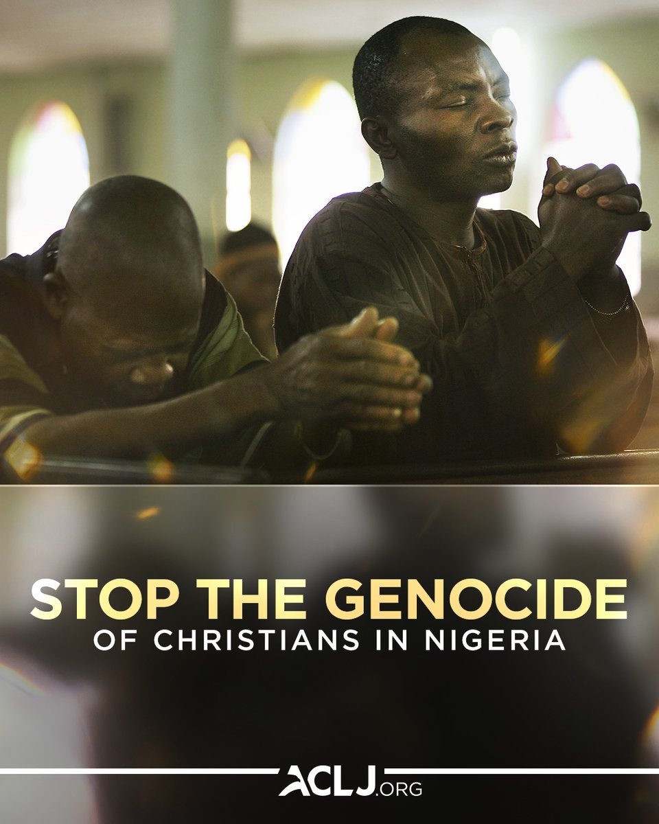 JordanSekulow's tweet photo. Christians are being slaughtered for their faith.

In Nigeria, 30 Christians were murdered as they prepared for church services, and a pastor and father of five was abducted and killed.

We are taking the persecution of Nigeria’s Christians directly to the U.N. Human Rights Council.

We will not be silent. Take action with us: https://t.co/EvZEUbMjlT
