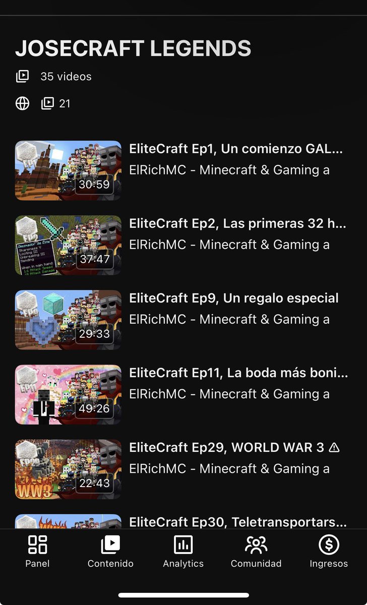 JosecraftNews's tweet photo. Algunos episodios de EliteCraft 1, 2 y 3, han sido incluidos a la lista de reproducción de JOSECRAFT LEGENDS. Historias que ocurren antes de JOSECRAFT 1! 

#JosecraftCinematicUniverse #EliteCraftSMP https://t.co/V554FND3Xl