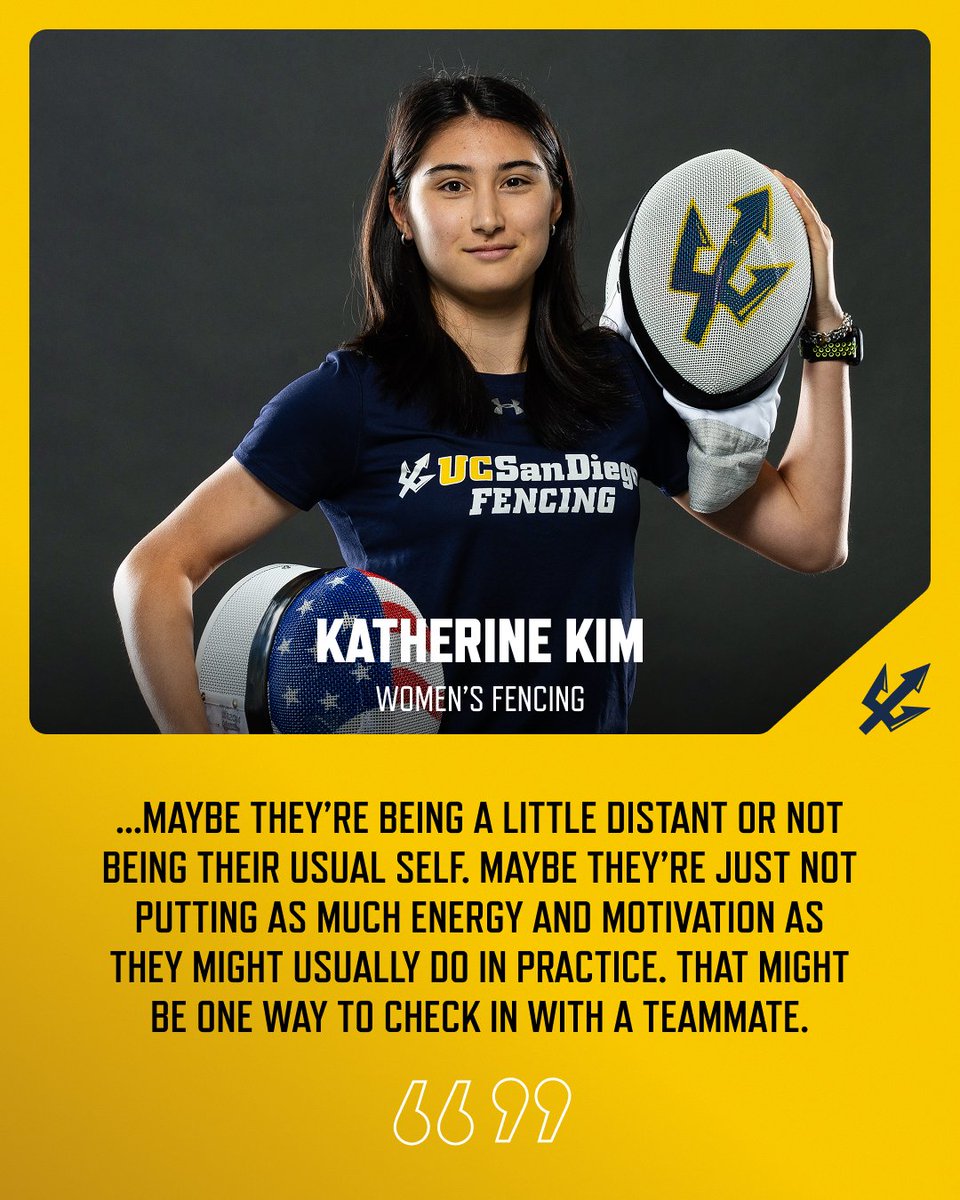 UCSDtritons's tweet photo. How do you know when a teammate might need support?

Sometimes the signs are easy to notice. Sometimes they aren’t. Triton scholar-athletes share what they look for and why checking in matters!

#CheckOnYourTeammate #ScholarAthleteMentalHealthWeek #SAMHW26 #GoTritons https://t.co/5KKvxRTdYz