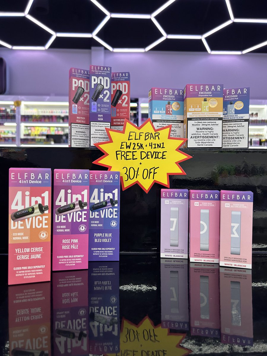 TheFNVapeStore's tweet photo. 🔥 Level up with the Elf Bar EW 25k & Elf Bar 4in1! Grab 30% off pods + a FREE battery device.
Shop the deals at The F’n Vape Store — our fall promo is live with up to 40% off select devices
Sale ends October 9th!
#ElfBar #VapeDeals #FallSale #FnVapes #LiveLaughVape https://t.co/E0FlUBB70P