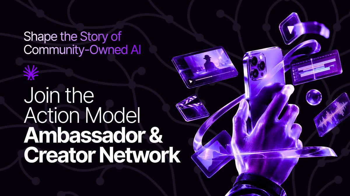 G8TQ6's tweet photo. 🚀 AI won’t be shaped by spectators. It will be shaped by builders, creators, and voices willing to lead.

Some people will simply watch the AI revolution unfold.

Others will help build the movement around it.

That’s where the Action Model Creator & Ambassador Program comes in. 👾

We’re looking for Web3 creators and ambassadors who want to go beyond simply posting about AI.

People who can start conversations, educate communities, create original narratives, drive engagement, and become recognised voices within the Action Model ecosystem.

And you don’t need millions of followers to make an impact.

You need original ideas, consistency, creativity, and the ability to make people care.

Whether your strength is:

🎥 Video content  
🧵 Threads & deep dives  
😂 Memes  
🎨 Graphics & visual storytelling  
📚 Tutorials & educational content  
📝 Articles & analysis  
🎙️ Spaces & community conversations

There’s room for creators who bring something different to the table.

Selected creators and ambassadors will gain access to:

💰 Paid opportunities every month  
🎁 Exclusive rewards  
⚡ Early access to products and campaigns  
🤝 Direct collaboration with the team  
🏆 Recognition across the community

But the biggest opportunity goes beyond the rewards.

It’s about building your voice early in an ecosystem that is helping shape the next chapter of AI.

The future won’t be defined only by the technology.

It will also be defined by the people who explain it, challenge it, create around it, and bring new communities into the conversation.

If you believe AI should be built with the people, not just for the people, this is your opportunity to take a bigger role in that future.

🌐 Don’t just talk about the AI revolution. Help build the movement around it.

⏳ Places are limited.

Apply through the link below.

#AIAgents #Crypto #AI #Web3