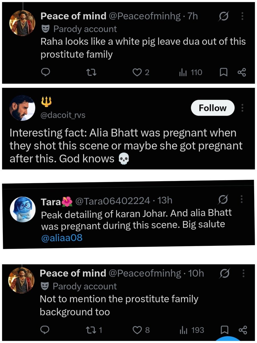 PlainMainJain's tweet photo. 1- I didn't ask &amp; ur fav's daughter don't live rent free in my head like Raha in urs
2- ask cuckveer and dickpika bots to stop bringing Raha into fws first 🤮 https://t.co/rf1iAF69Ic