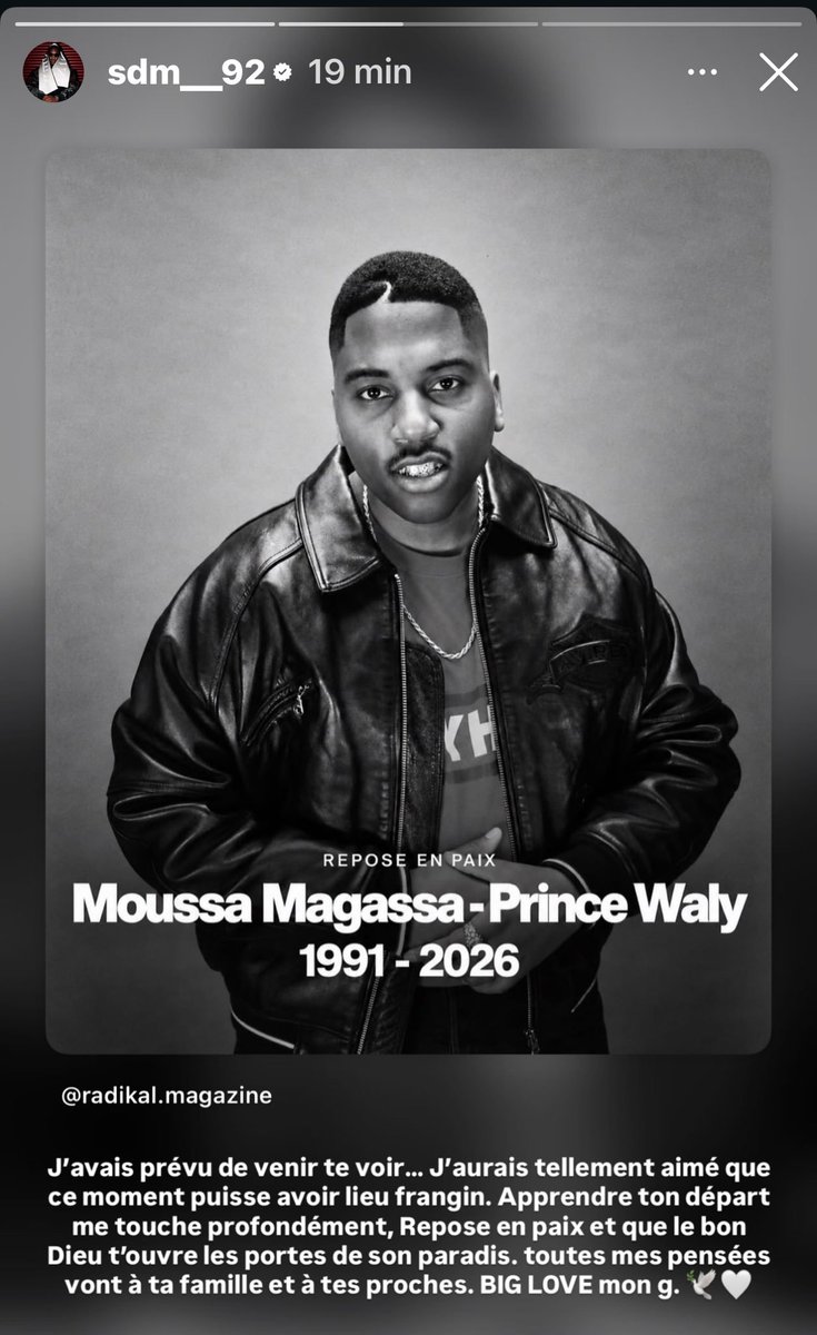 RChronik23218's tweet photo. 🚨SDM réagit au décès du rappeur Prince Wally 

💬 « J'avais prévu de venir te voir... J'aurais tellement aimé que ce moment puisse avoir lieu frangin. Apprendre ton départ me touche profondément, RIP et que le bon Dieu t'ouvre les portes de son paradis… » https://t.co/u2FM8O4s3H