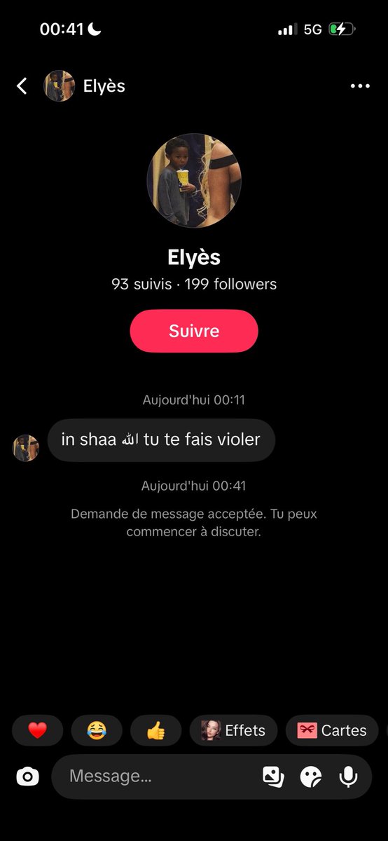 sepadeliaa's tweet photo. me souhaite le viol + m’ajoute sur snap après que jlai bloquer mdr et ce genre d’homme est en liberté hein https://t.co/m4UnE3fvuM