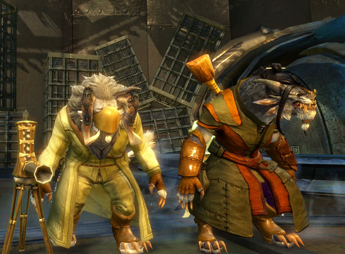Vondalv's tweet photo. Hoy tocó un poquito de chill en el otro WoW bueno: GW2.

Me dije que lo iba a jugar antes de que saliera el 3 y aquí he empezado con @Jadeart55, algo furros, pero bueno, poquet a poquet. https://t.co/72cq9w0UyC