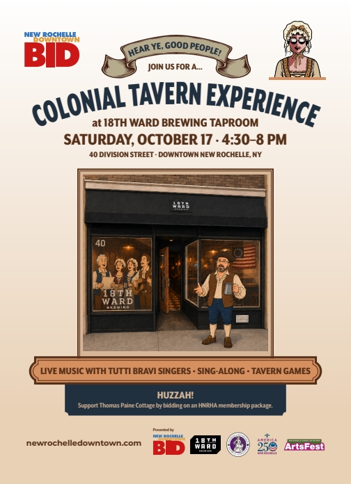 PaineCottage's tweet photo. Come celebrate with us like it's 1776 at 18th Ward Brewing Taproom. Join the Tutti Bravi singers, NRBID, NRCA &amp; NR250th for a colonial good time! Huzzah! https://t.co/elGoPCoAoA