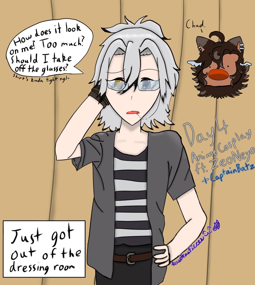 DAReese890's tweet photo. V-tober Day 4: Cosplay: Anime ft. @ZeoNeyo and @Captain_Batz 
we love halloween shopping :333 #vtober #ZeYoArt https://t.co/diuCdJJr2S