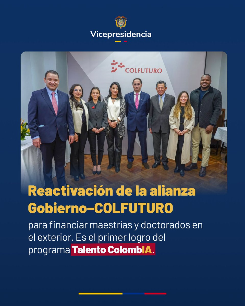 ViceColombia's tweet photo. Estudiar una maestría o un doctorado en el exterior vuelve a estar al alcance de más colombianos

Reactivamos la alianza con COLFUTURO, el primer logro #TalentoColombIA 

Cerca de 3 mil profesionales seleccionados en 2027: el triple que en 2026 y la cifra más alta de la historia https://t.co/olX66jQZXo