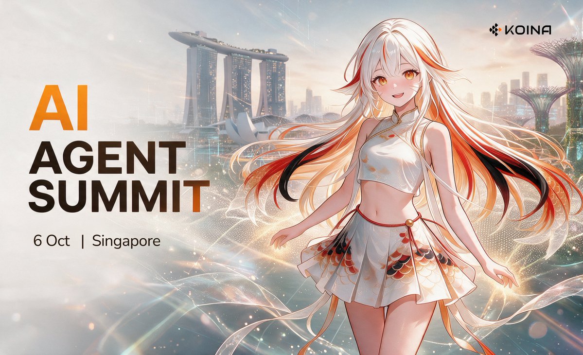 KOINA_official's tweet photo. Agents aren't just answering questions anymore. They're making real decisions.

We'll be at the AI Agent Summit, showing how #KOINA decides what's actually worth your attention — using your own health data.

See you in Singapore 🇸🇬
📍 Oct 6, 12:00–18:00
https://t.co/JxoRZEvX0V 

#token2049