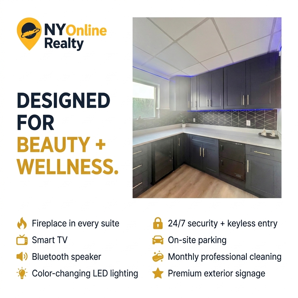 WinstonDal68's tweet photo. Your beauty business deserves a space that feels like yours. Meet Suite B-3 in Amityville: a private, modern, brandable space on Sunrise Highway at 137 Sunrise Hwy. Private suite, fireplace, smart TV, Bluetooth speaker, LED lighting, keyless entry, https://t.co/0cgHQ1l3te
