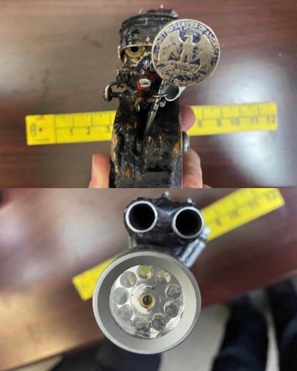 Complex's tweet photo. In 2022, Iowa police seized a homemade pistol built from scrap metal and random parts nicknamed the ‘Smith and M*th-Son,.’

Somehow, the makeshift firearm was fully functional.

[via/ MeskwakiNationPoliceDepartment] https://t.co/0OaDMBplBr