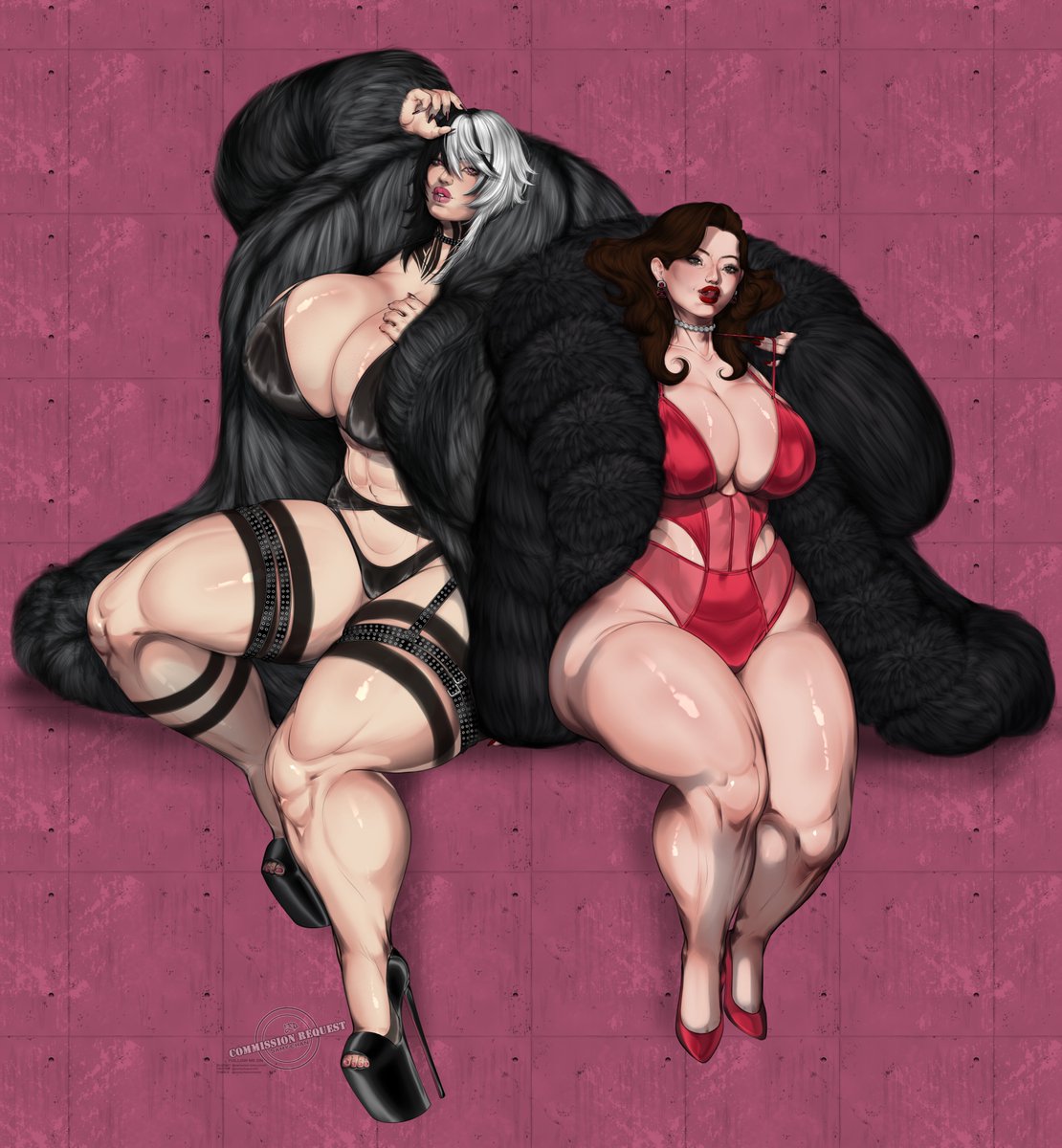 samychapervert's tweet photo. Comm request for @8adrist  Thanks for the commission, girl! Your OCs Jinny and Rose look yummy—especially Jinny. I love that black-and-white style; it's so good!
And you can see more on my Patreon! (Link in bio)
 #furfetish #furcoat https://t.co/2Wrl4Xi23M