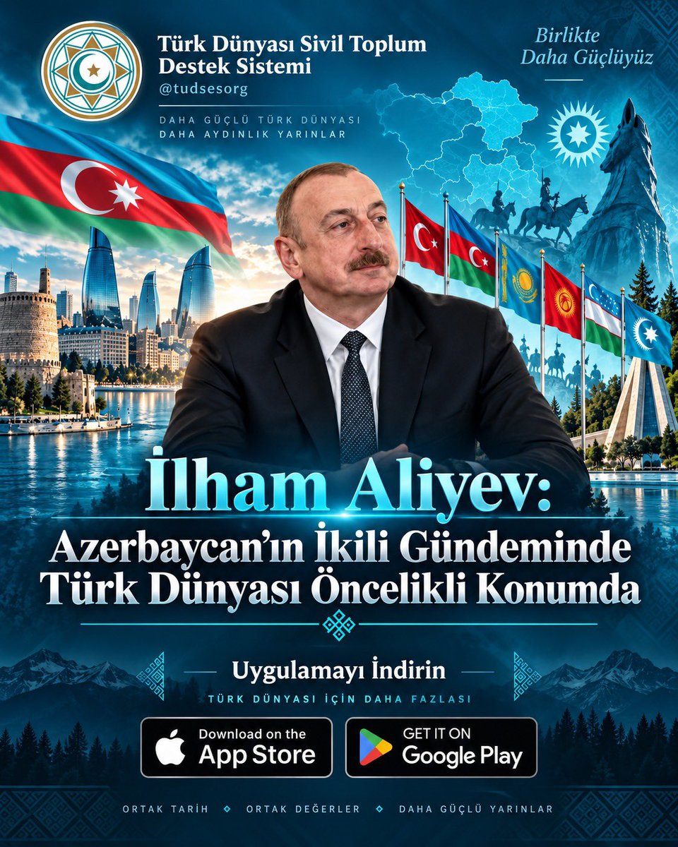 tudsesorg_'s tweet photo. Azerbaycan Cumhurbaşkanı İlham Aliyev, Türk Devletleri Teşkilatı (TDT) üyesi ülkelerle geliştirilen ilişkilerin Bakü’nün dış politika gündeminde öncelikli bir yere sahip olduğunu belirtti.

Detaylar için 👉 https://t.co/KSuum3TxQu

#Türkdevletleri #türkdevletleriteşkilatı #Tüdses https://t.co/47pTqVlPFX
