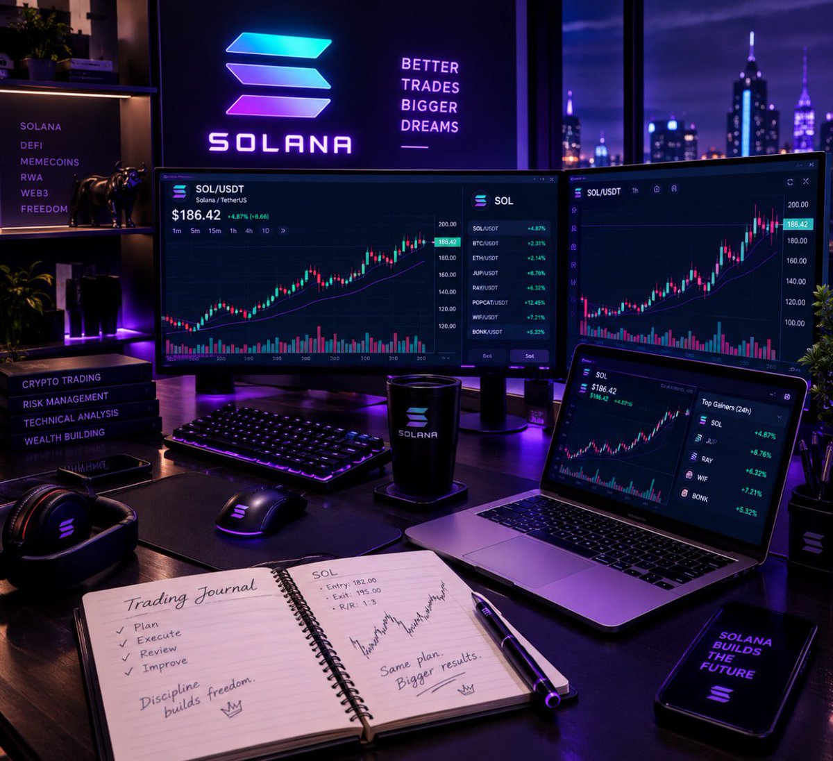 sheldo76966's tweet photo. Building a smarter $SOL trading portfolio over the long term. Management not chasing every move.
Every trade has a reason.
Every position has a plan.
Every result becomes part of the journey.
Trade with discipline. Track your moves. Build for the long term.
#Solana #SOL #Crypto https://t.co/iICLhATX9t