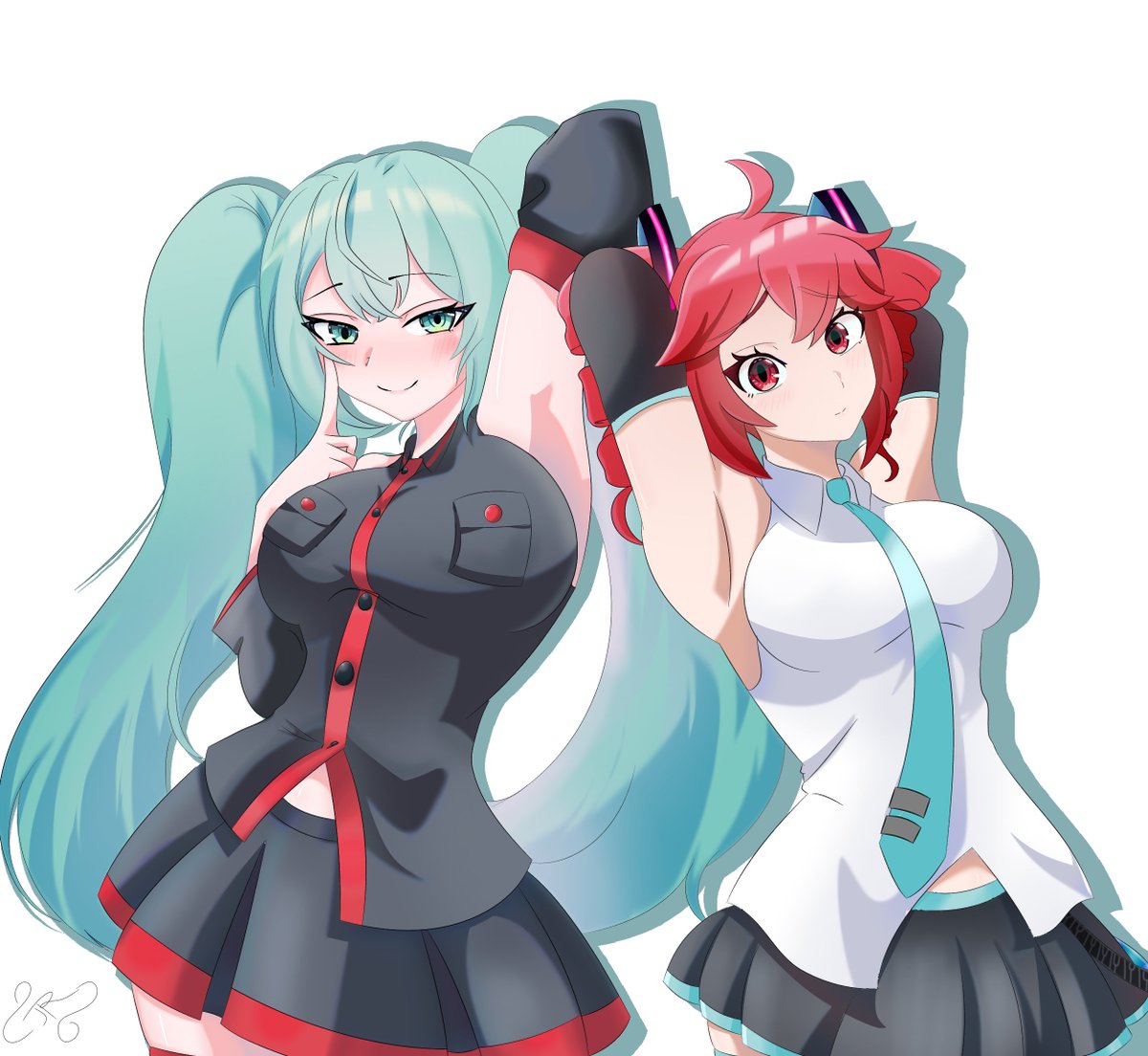 zunnka584's tweet photo. Comisión de Miku y teto terminada 
Y con permiso de publicar 

(Fondo negro y blanco)
#hatsunemiku #kasaneteto #fanart #comissionart https://t.co/gGhdqnXCV4