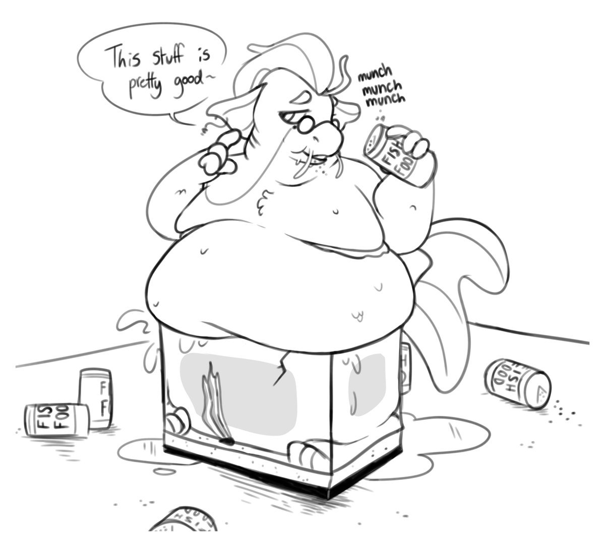 trash_eaterr's tweet photo. Sorry I was gone. Here's some fat fish! 
#furry #furryart #fursona #fatfur https://t.co/RhkvRX93AT