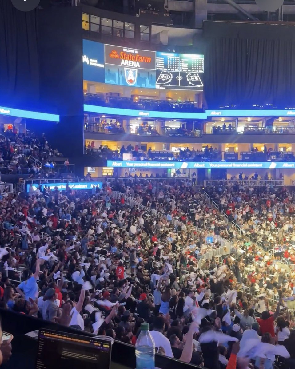 cbrennansports's tweet photo. No matter how critical I’ve been of Cathy Engelbert’s repeated &amp; erroneous attempts to favorably compare Angel Reese to Caitlin Clark’s drawing power, this is a surprise: Curtains up because only 9,745 came to NY-ATL playoff. But two Clark regular-season games? 17,044 both times. https://t.co/HBEAl6H8wW