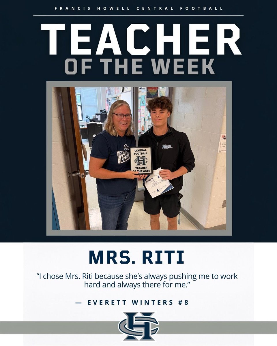 FootballFHC's tweet photo. Teacher of the Week
This week, our seniors recognized three teachers who have made an impact both in and out of the classroom.
Congratulations to Mrs. Fetsch, Coach Bunton & Mrs. Riti! Thank you for all you do for our Spartans!
#SpartanNation #FHCFootball #TeacherOfTheWeek https://t.co/6bG1F9gRb2