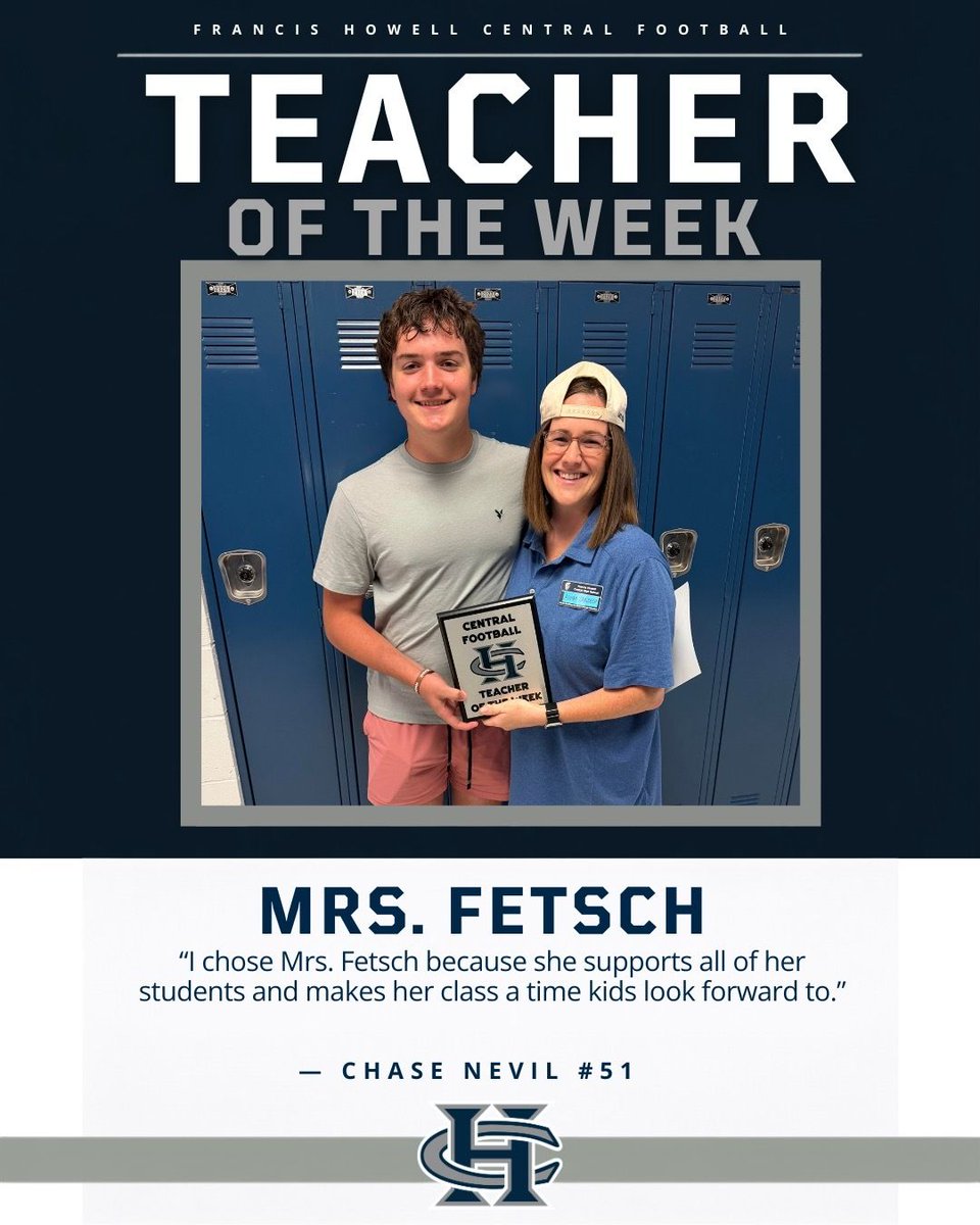FootballFHC's tweet photo. Teacher of the Week
This week, our seniors recognized three teachers who have made an impact both in and out of the classroom.
Congratulations to Mrs. Fetsch, Coach Bunton & Mrs. Riti! Thank you for all you do for our Spartans!
#SpartanNation #FHCFootball #TeacherOfTheWeek https://t.co/6bG1F9gRb2