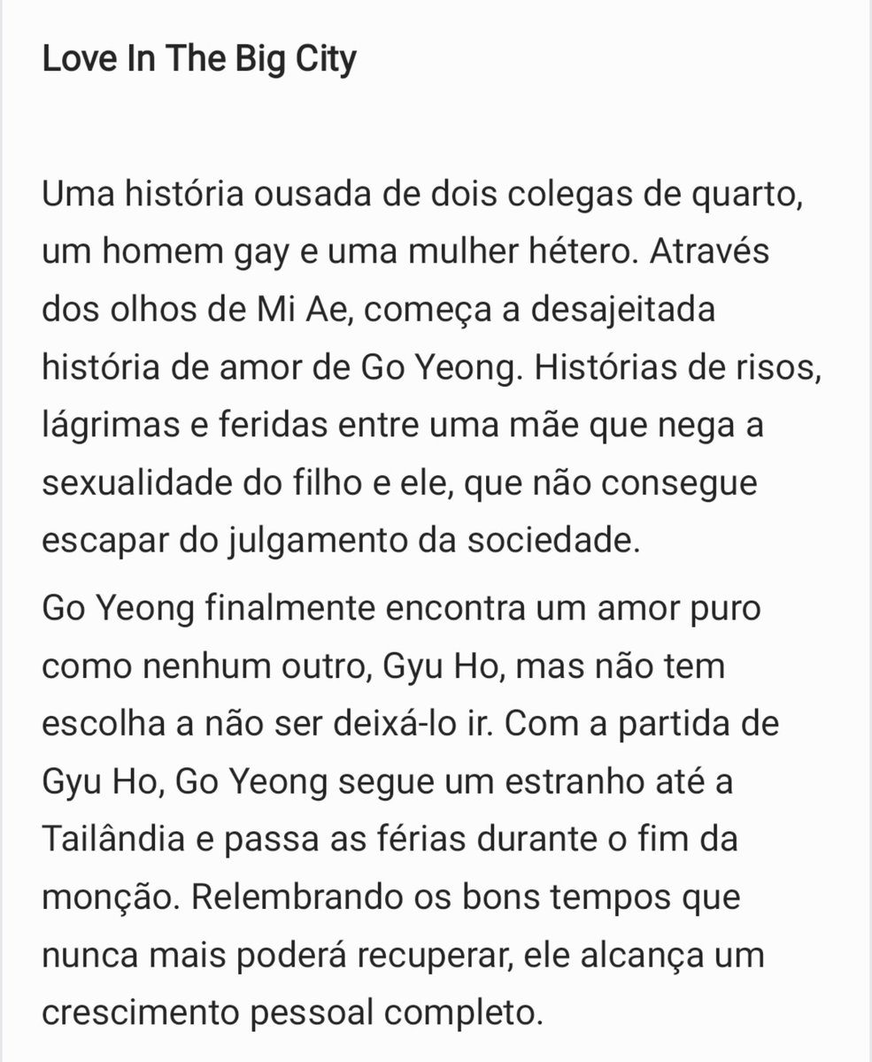 ohaewheart's tweet photo. - Love In The Big City
- 1000000000/10
- Apenas prepare o coração e o psicológico, e assistam. https://t.co/VEdYJ1sFpG