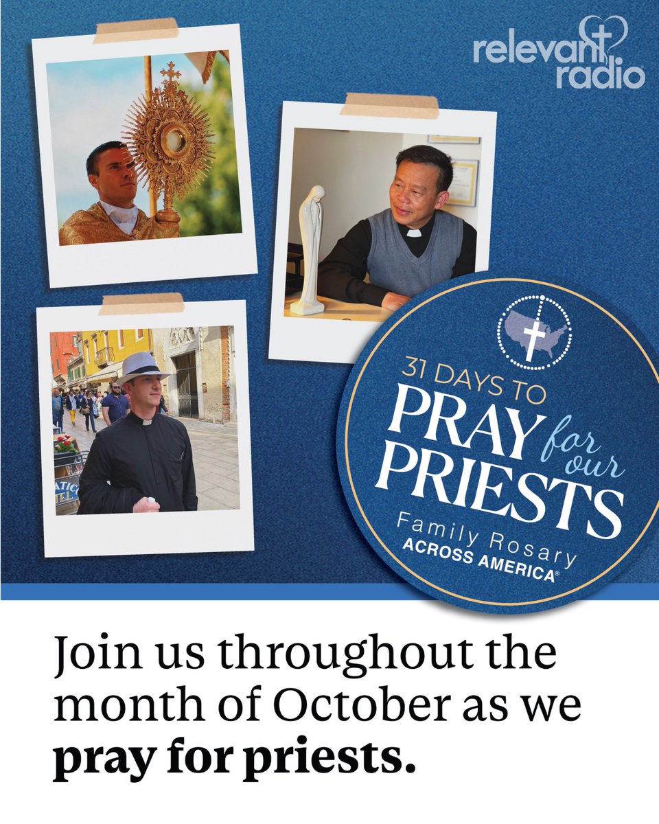 relevantradio's tweet photo. You probably know a priest like these four.

The one who built your parish. The one who brought you into the Church. The one your kids run up to after Mass.

All October, the Family Rosary Across America is praying for priests live at 7pm CT. Add the name of a priest you're grateful for: https://t.co/sUMFBdgHm9

 #FamilyRosaryAcrossAmerica #RelevantRadio #MonthOfTheRosary #CatholicPriests