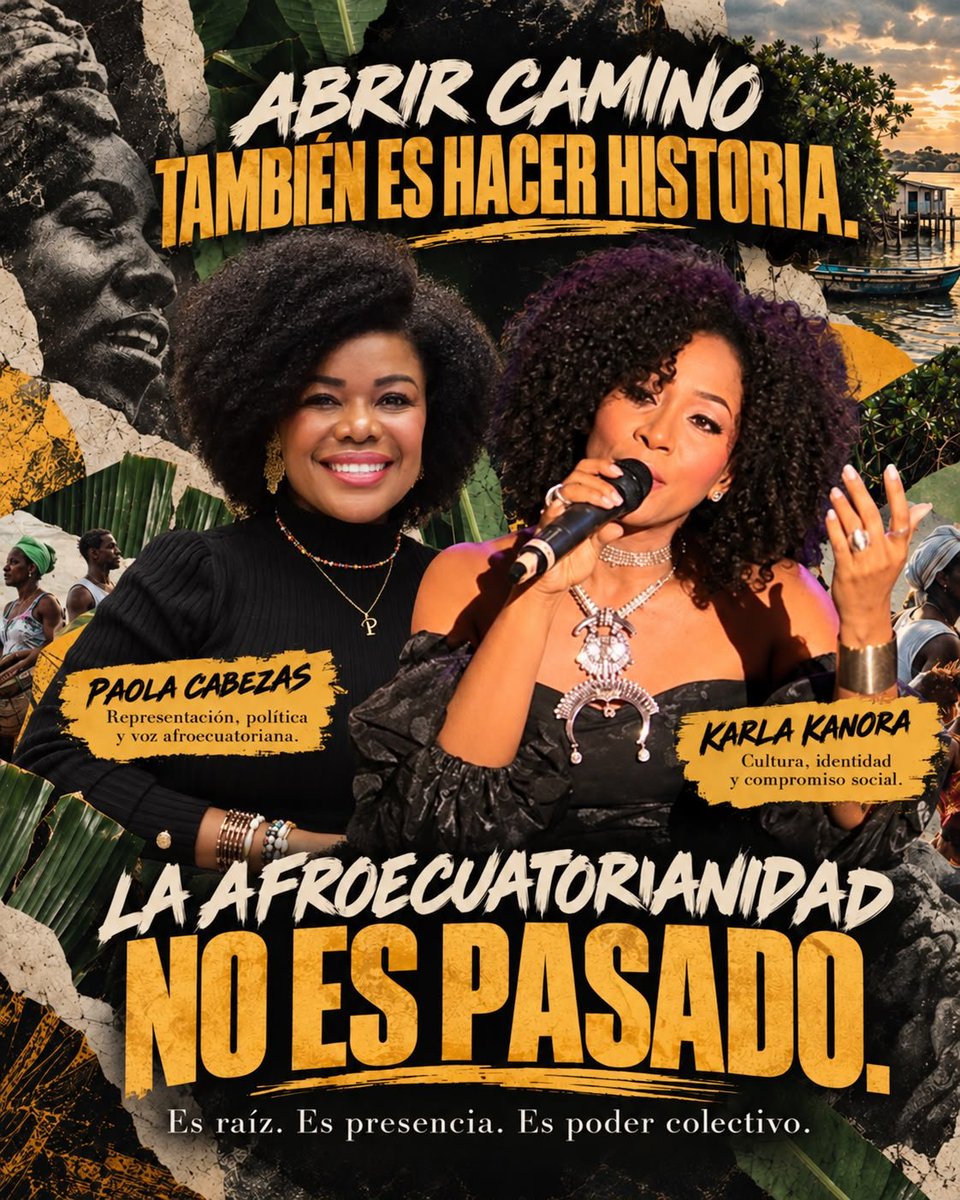 PaolaCabezasC's tweet photo. Hoy es el Día Nacional del Pueblo Afroecuatoriano. 👩🏾‍🦱🖤

No somos una nota al pie en la historia del Ecuador. Somos parte de quienes la escribieron y seguimos escribiéndola.
Nuestra afroecuatorianidad es memoria y resistencia, pero también es alegría, talento, conocimiento, poder y futuro.

Hemos aprendido a abrir caminos incluso donde nos cerraron puertas.

No queremos que nos miren desde el folclor. Queremos que nos reconozcan desde nuestros derechos, nuestra historia y nuestro aporte al país.

Somos pueblo. Somos raíz. Somos Ecuador. ✊🏾🇪🇨