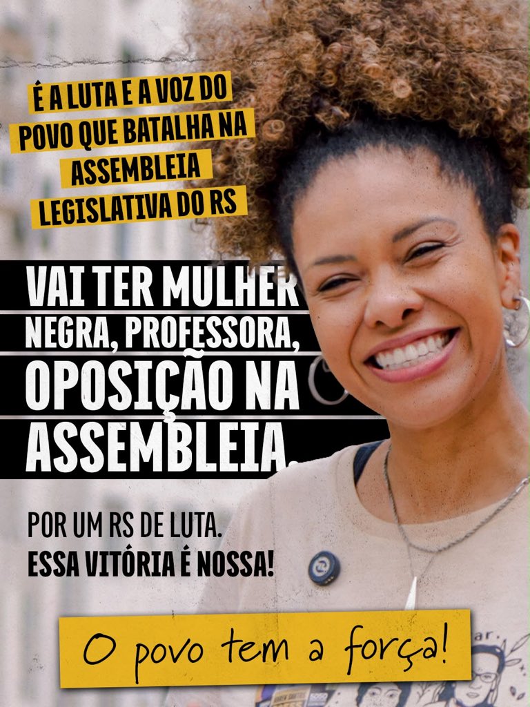 karenpsol's tweet photo. É a luta e a voz do povo que batalha chegando à Assembleia Legislativa do RS. ✊🏾

Essa vitória é nossa! É coletiva, com toda força do povo que batalha!! https://t.co/eK9H8r6Fcx