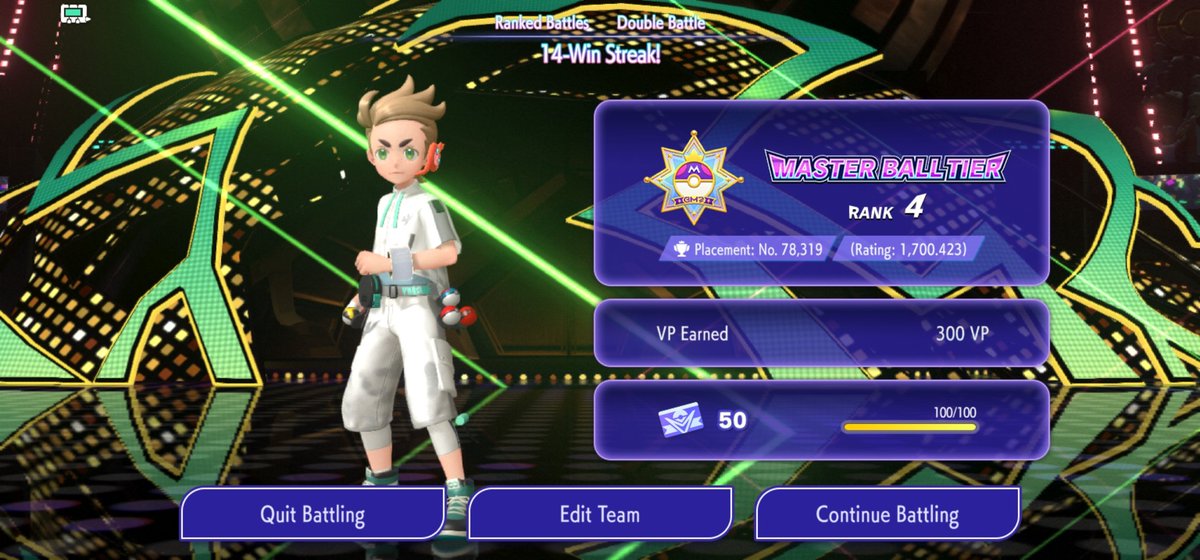 Echoes_artz's tweet photo. Had a 14 game win-streak in champions come to an end recently and kinda wanna gloat a little bout it. #pokemon #pokemonchampions https://t.co/ZCvWIiHHYj